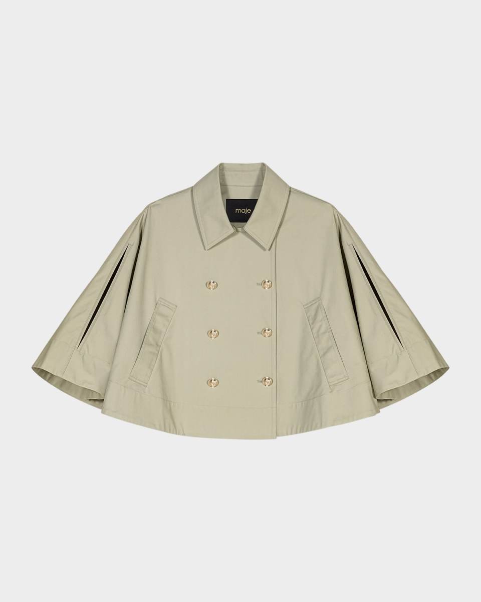 Gecapi Cape-Effect Short Trench Coat